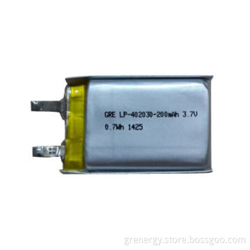 3.7V 200mAh Size 502030 Small Smart Li-ion Polymer Battery for Bluetooth, Speaker, UL-Approved